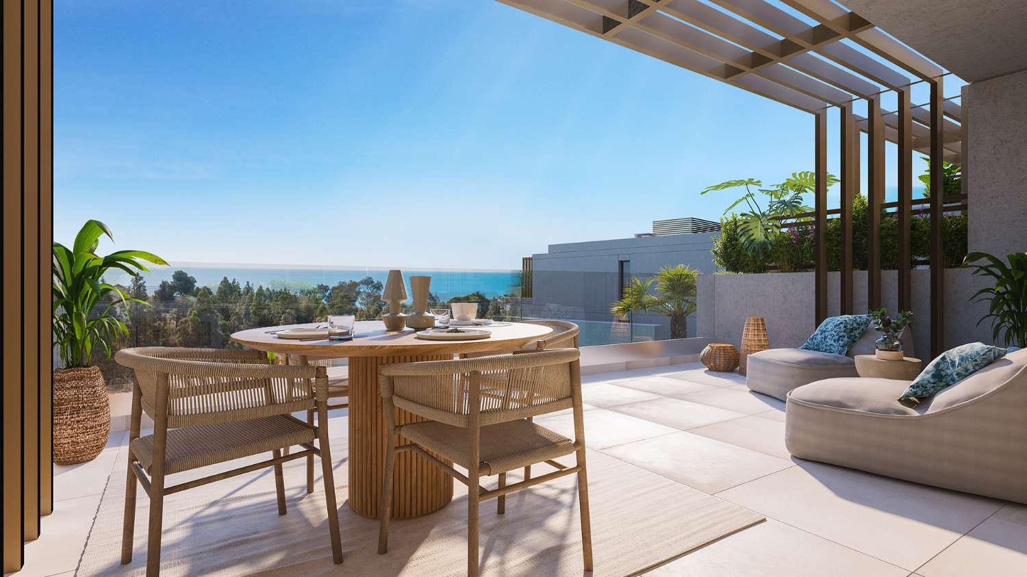 Luxury townhouses next to the Chaparral golf course with sea views in Mijas Costa, Calaburra   Chaparral Mijas