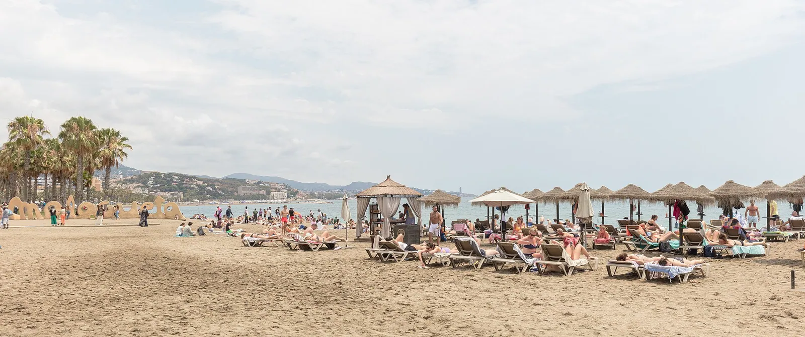 Stranden La Malagueta i Málaga by