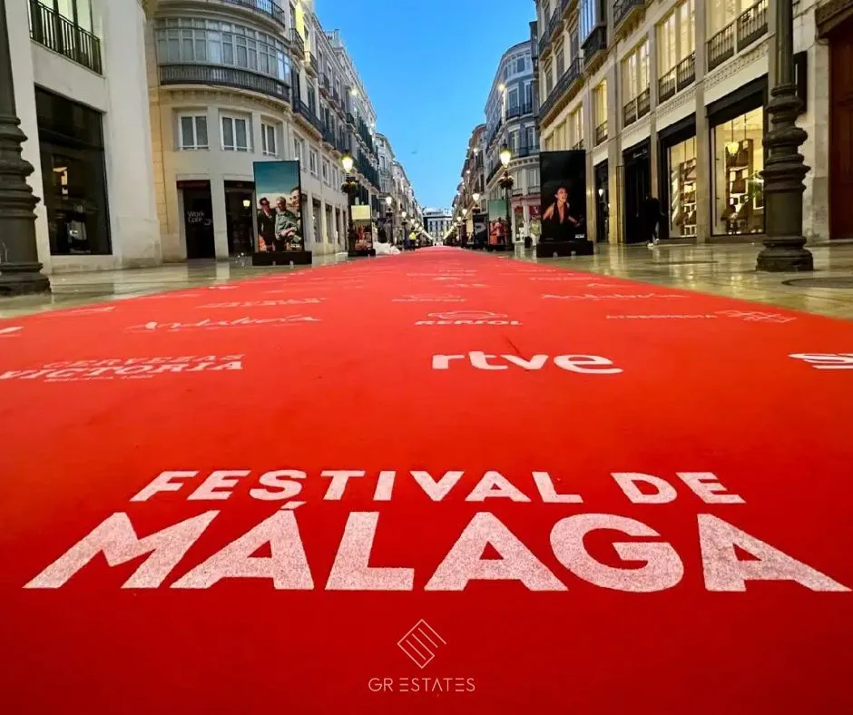 Red carpet outside the Teatro Cervantes during the Málaga Film Festival