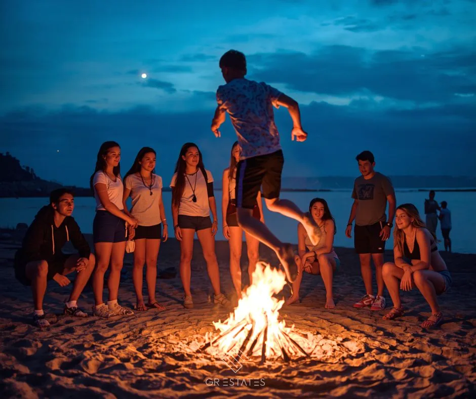 Bonfires and crowds on a Costa del Sol beach on St John's Eve